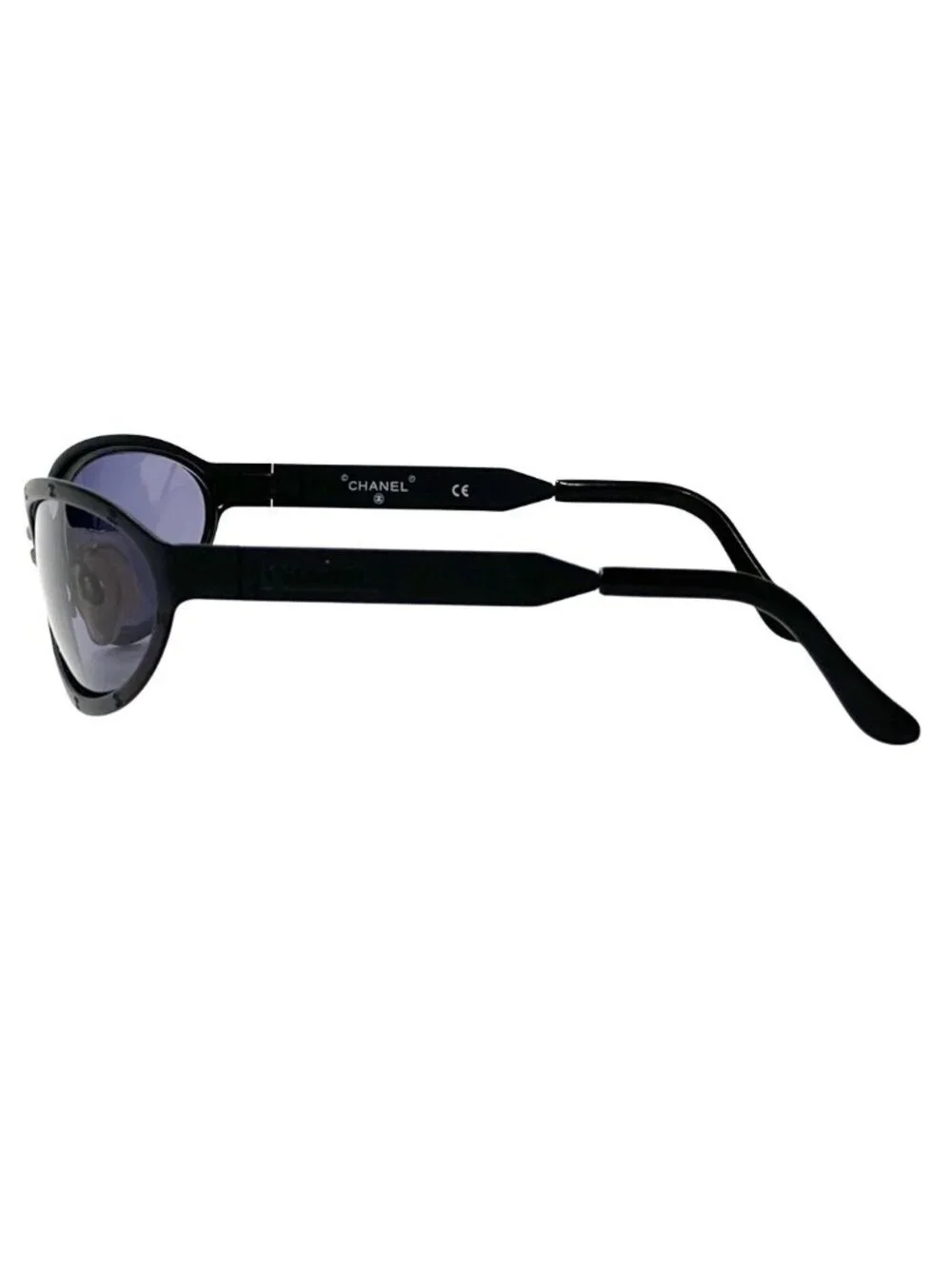 Chanel Sunglasses CC Logo Black Oval Eyewear